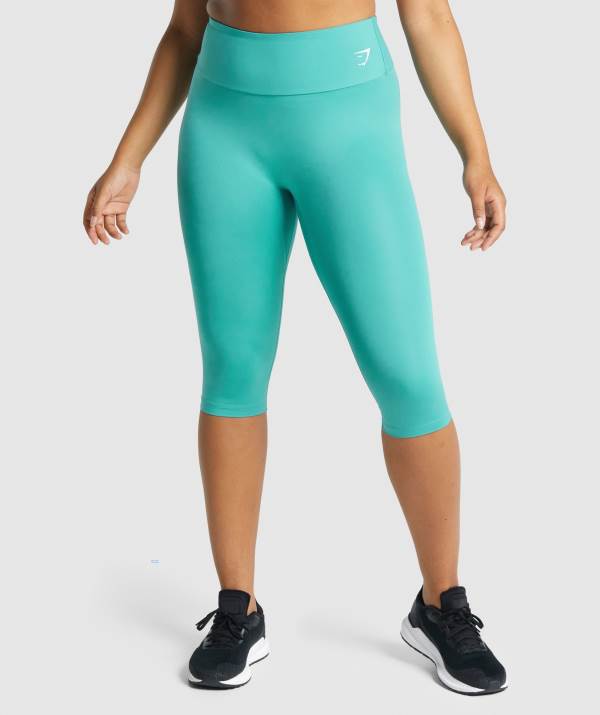 Damske Legíny Gymshark Training Cropped Tyrkysové | OV0658721